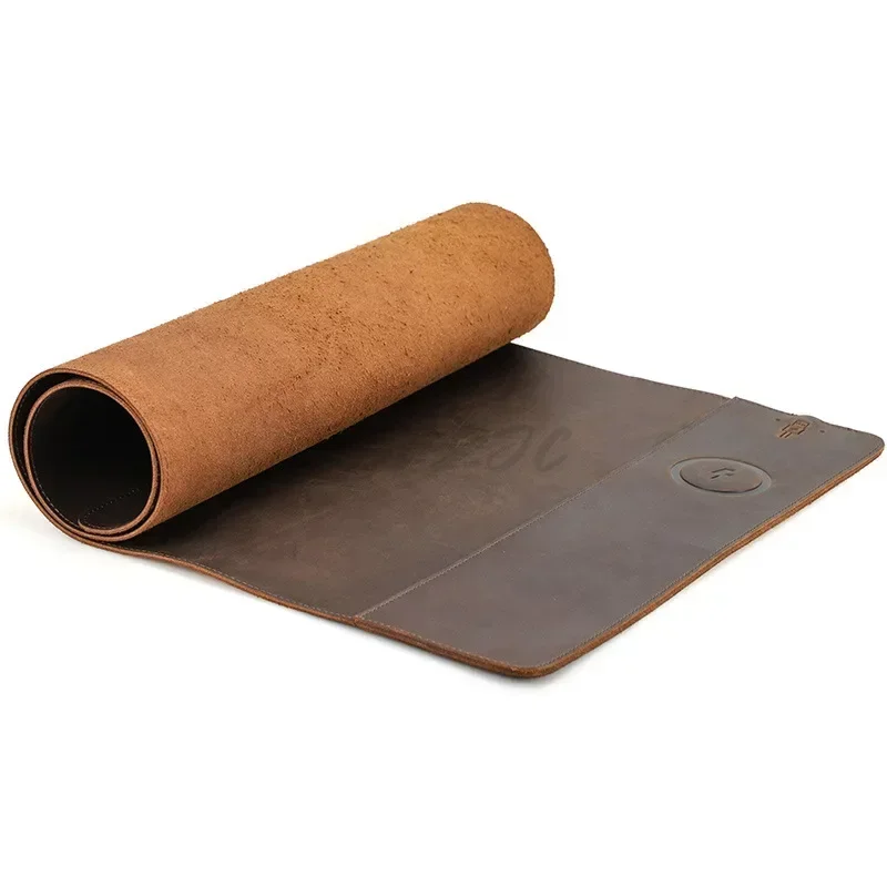 Mouse Charging Pad - Alas meja komputer kulit sapi antik,