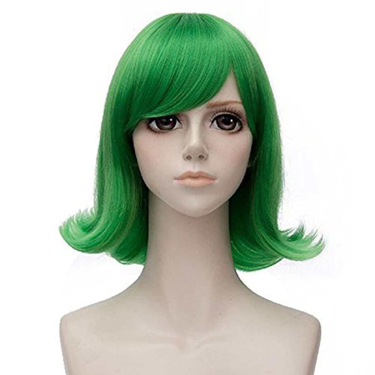 Tech Accessories For Men - Wig Cosplay Bergelombang Hijau Pendek Kostum