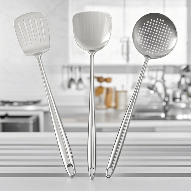 Hi Tech Kitchen Accessories - Spatula Wajan Stainless Steel untuk Makanan,