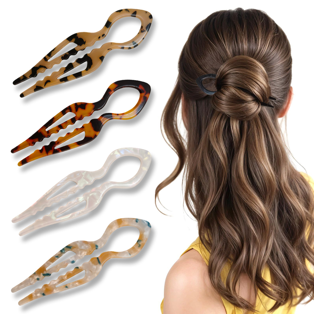 Jepit Rambut Bentuk U Akrilik  - Tech Accessories For Women ulasan dan harga