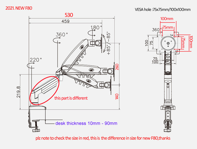 Penyangga Monitor LED LCD Desk - Monitor Arm Single ulasan dan harga