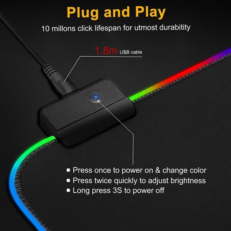 Mousepad lampu LED RGB, alas M - Mouse Charging Pad ulasan dan harga